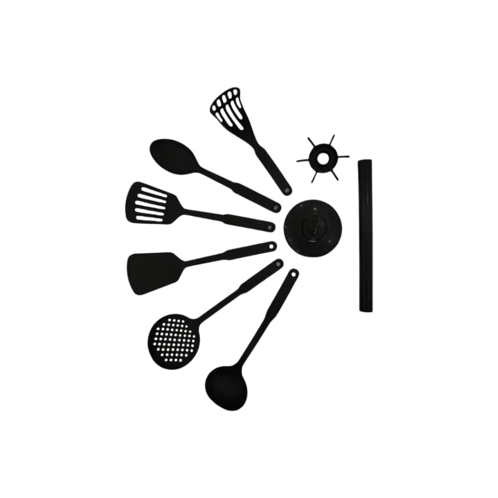 Horno Microondas 0.7P3 Boton Plata/Negro General Electric con Juego de Utensilios de Cocina con Carrusel