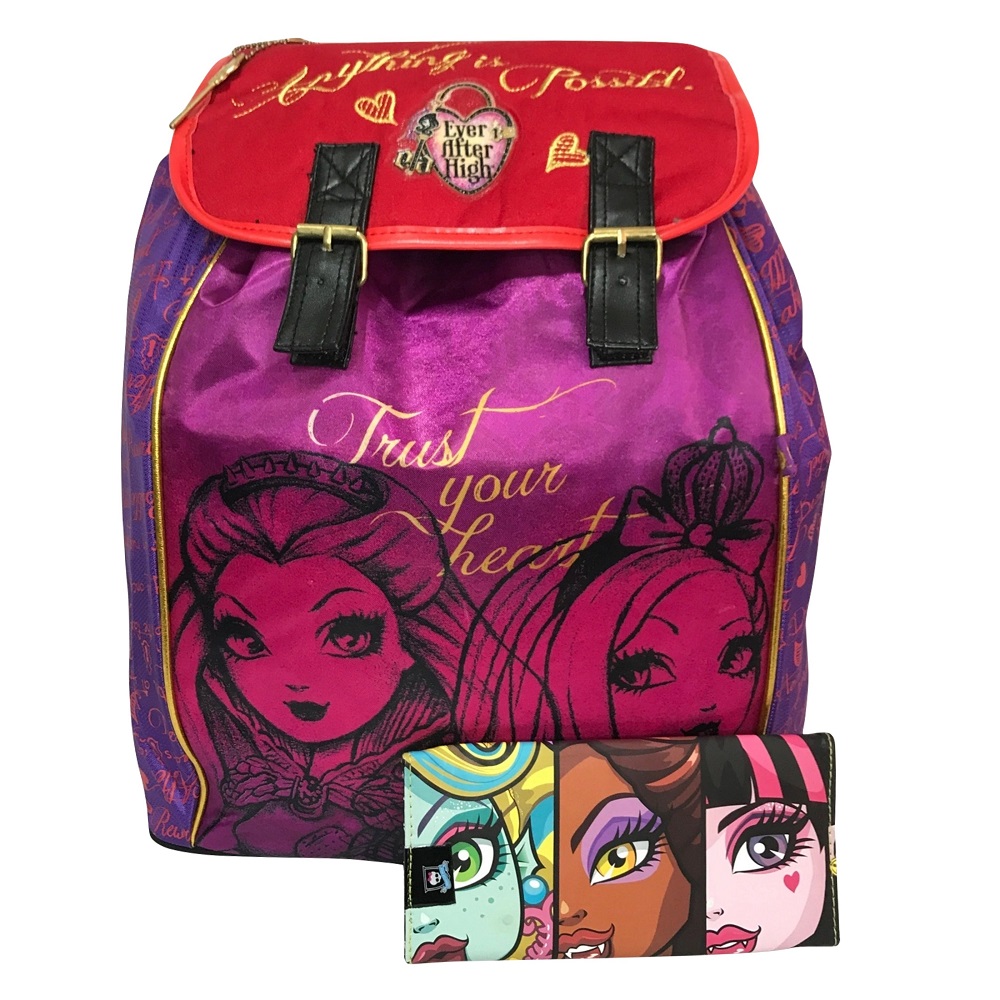 Kit Mochila Escolar Monster High y Cartera Monster High