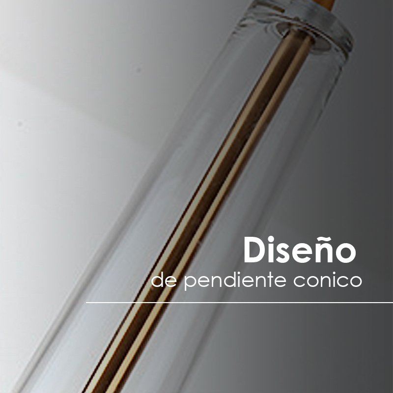 lampara colgante pendiente minimalista nordica conica de cristal