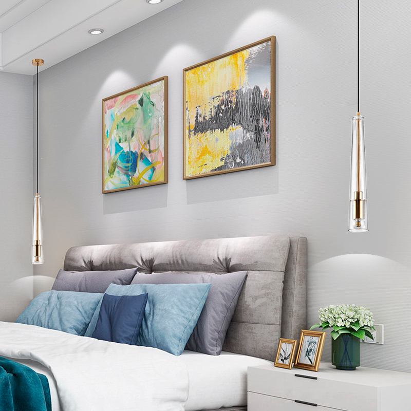 lampara colgante pendiente minimalista nordica conica de cristal