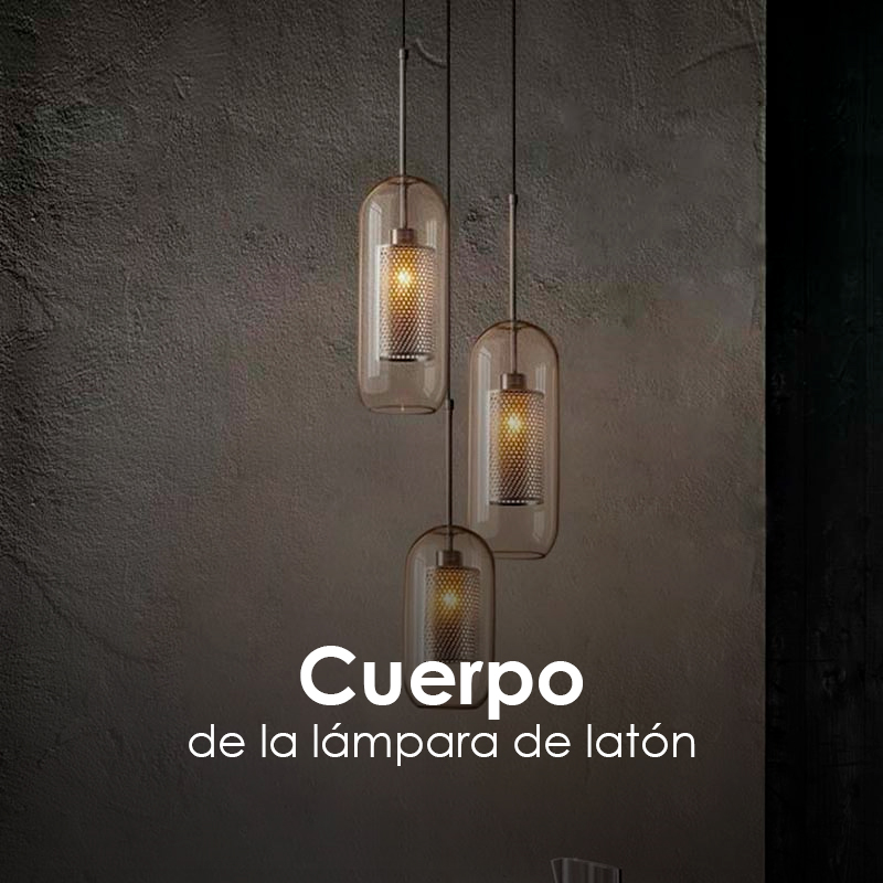Lampara colgante estilo industrial 30 cm de alto capsula con jaula de malla