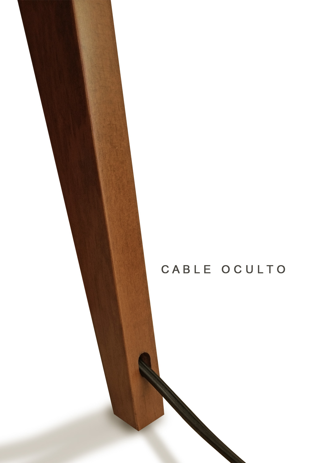 Lámpara de buró o mesa minimalista vintage nórdico madera tono nogal