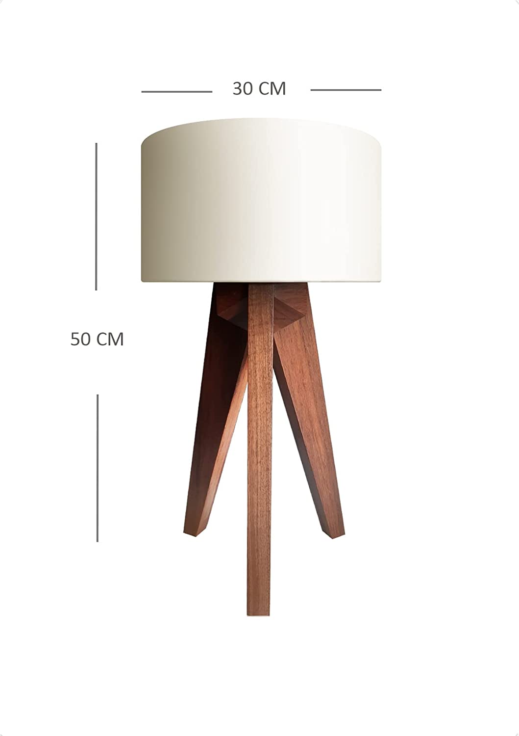 Lámpara de parota para mesa o buró estilo minimalista nórdico