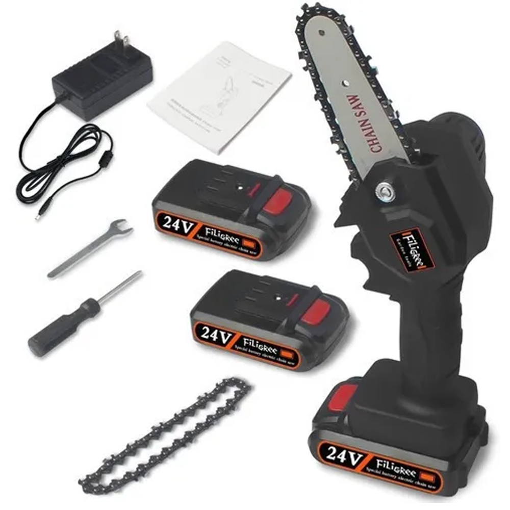 Motosierra Eléctrica Portatil Inalámbrica Mini Con 2 baterías