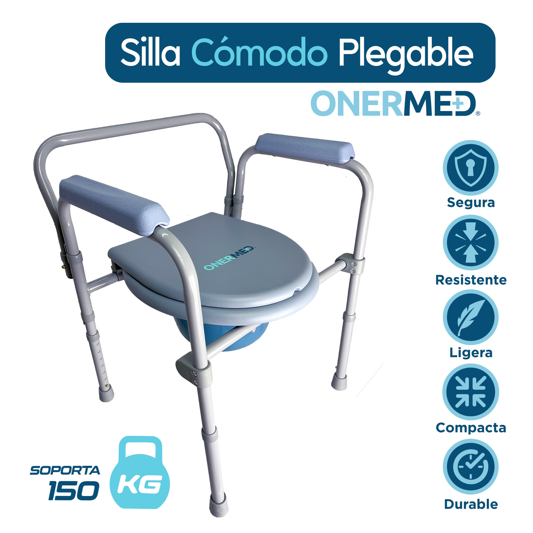 Silla Baño Comodo Aumento Ducha Wc Baño 3 en 1 Ligero Plegable