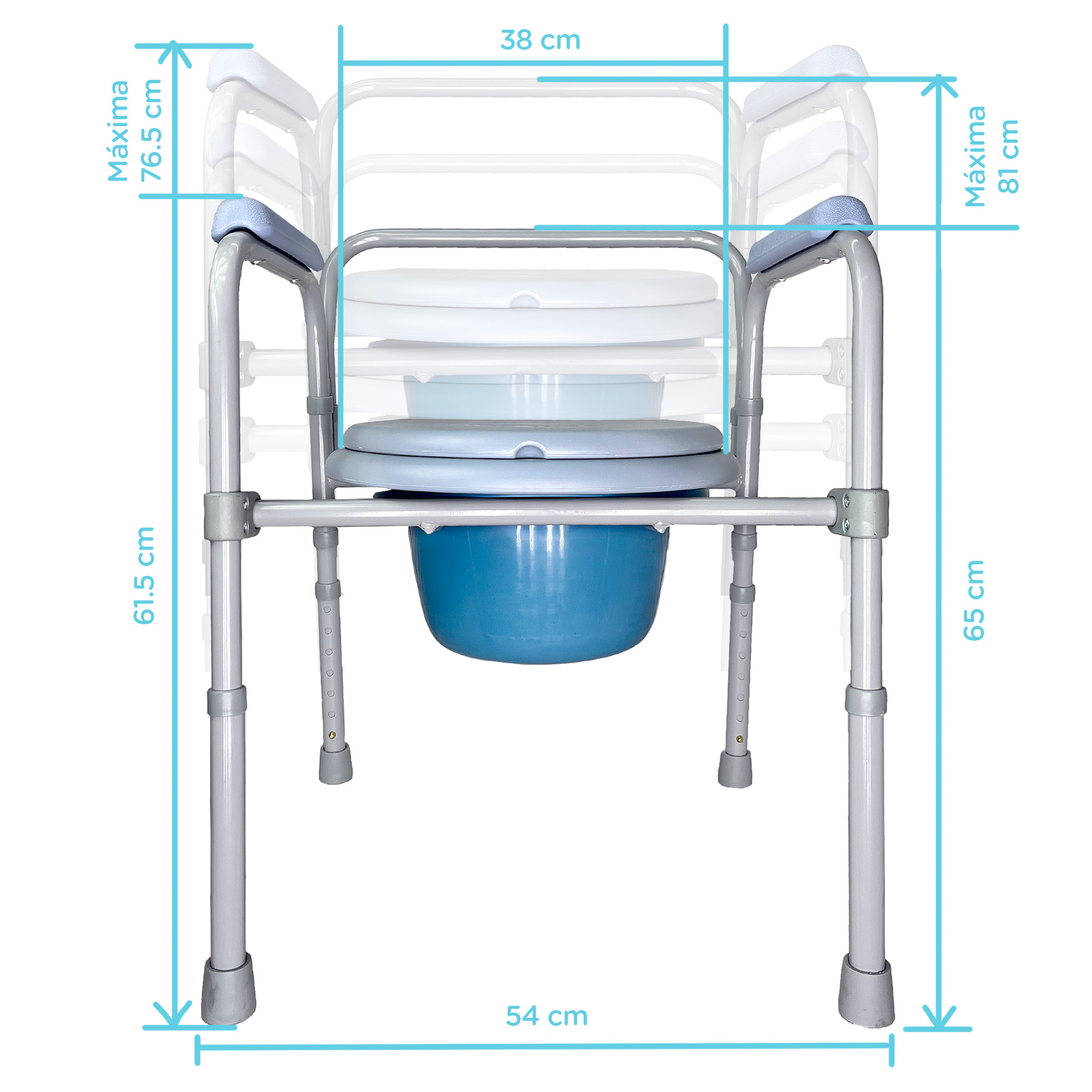 Silla Baño Comodo Aumento Ducha Wc Baño 3 en 1 Ligero Plegable