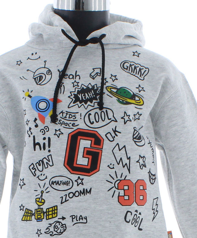 Conjunto Pants Niño Gris/Negro 3221 2 a 16 Años.