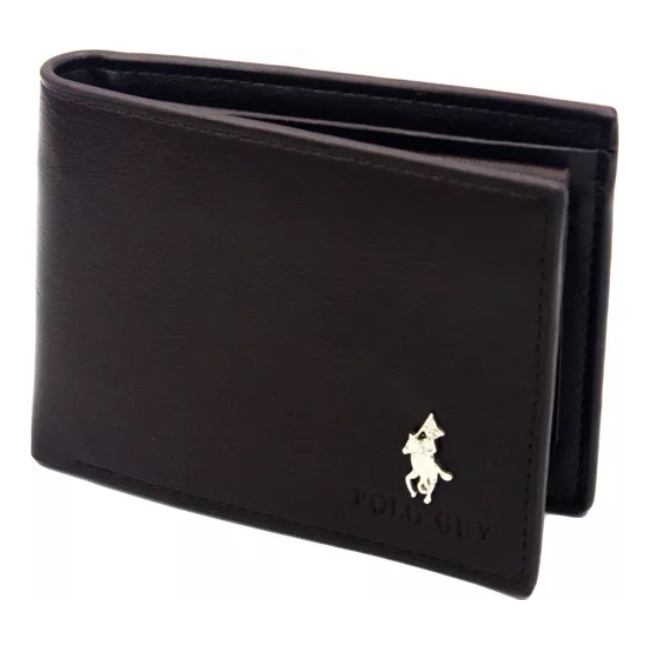 Set De Cartera Y Cinturon Doble Vista Caballero 15 Polo Guy