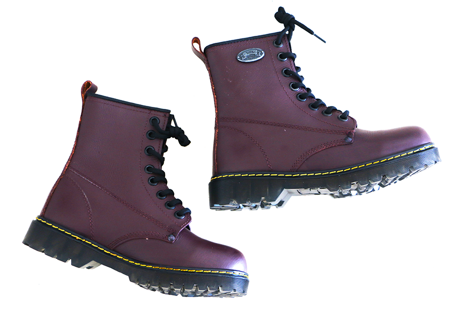 REGALO! Botas Cuero Piel Negras Vino Grunge Aestethic Hombre Mujer Joven