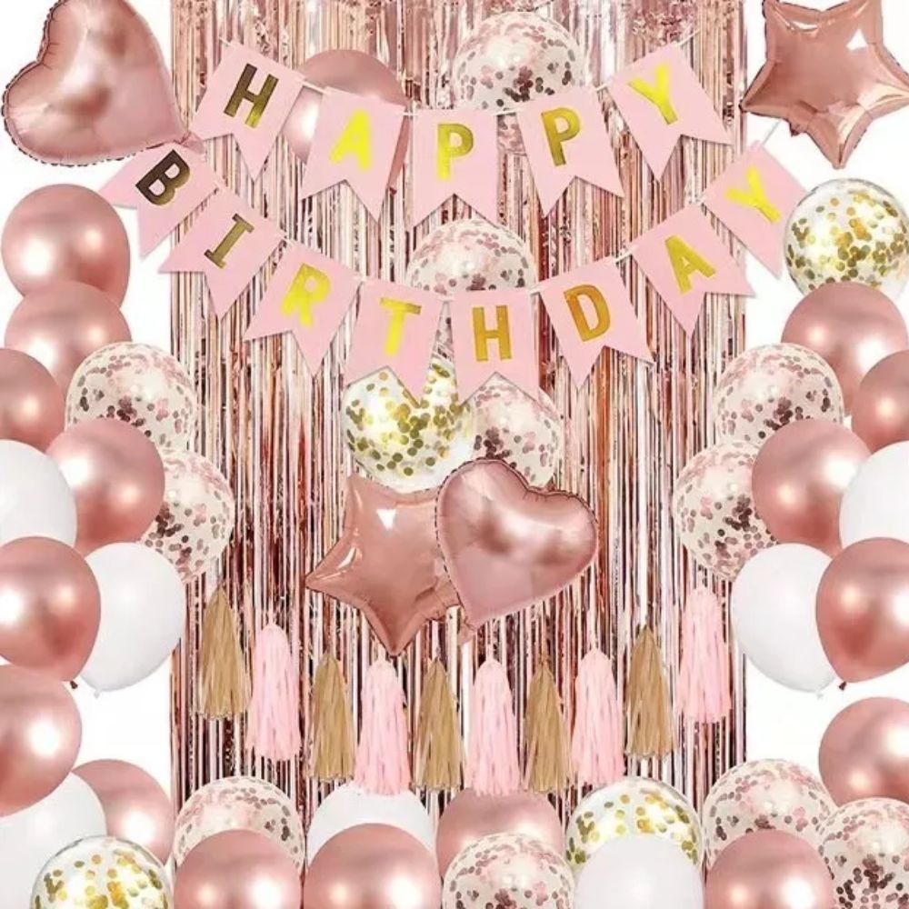 Kit De Globos Para Decoración PICOOL 50 piezas Cumpleaños Fiesta Rosa