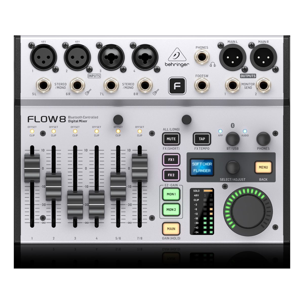 Mezcladora BEHRINGER Flow 8, 8 Canales Con Bluetooth Y Usb.