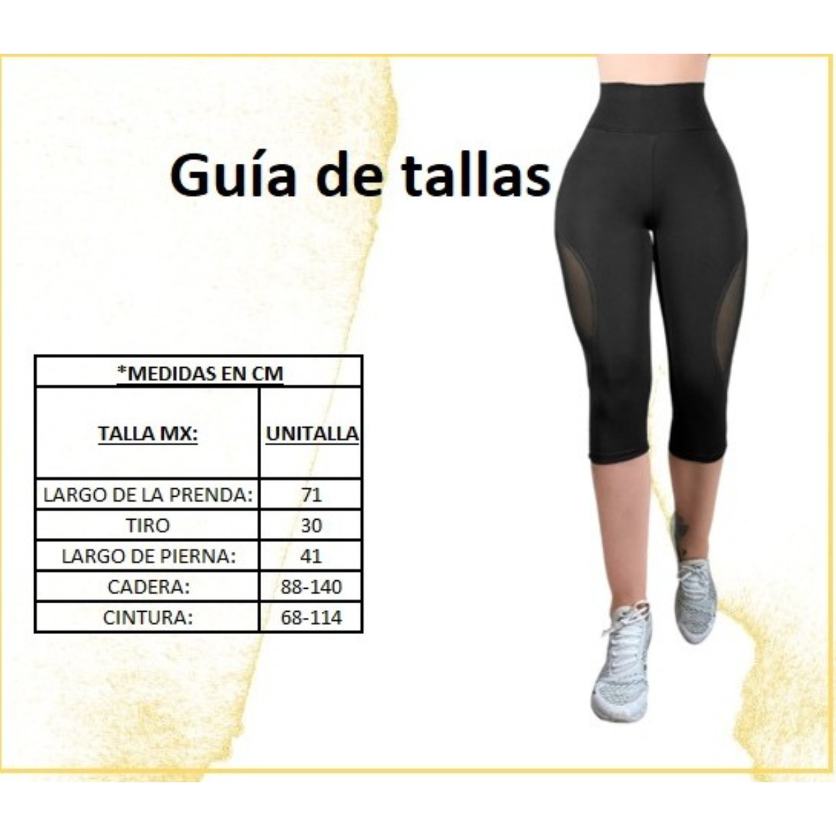 Capri De Mujer Leggings Lycra Malla Corta Bermudas CAP-05