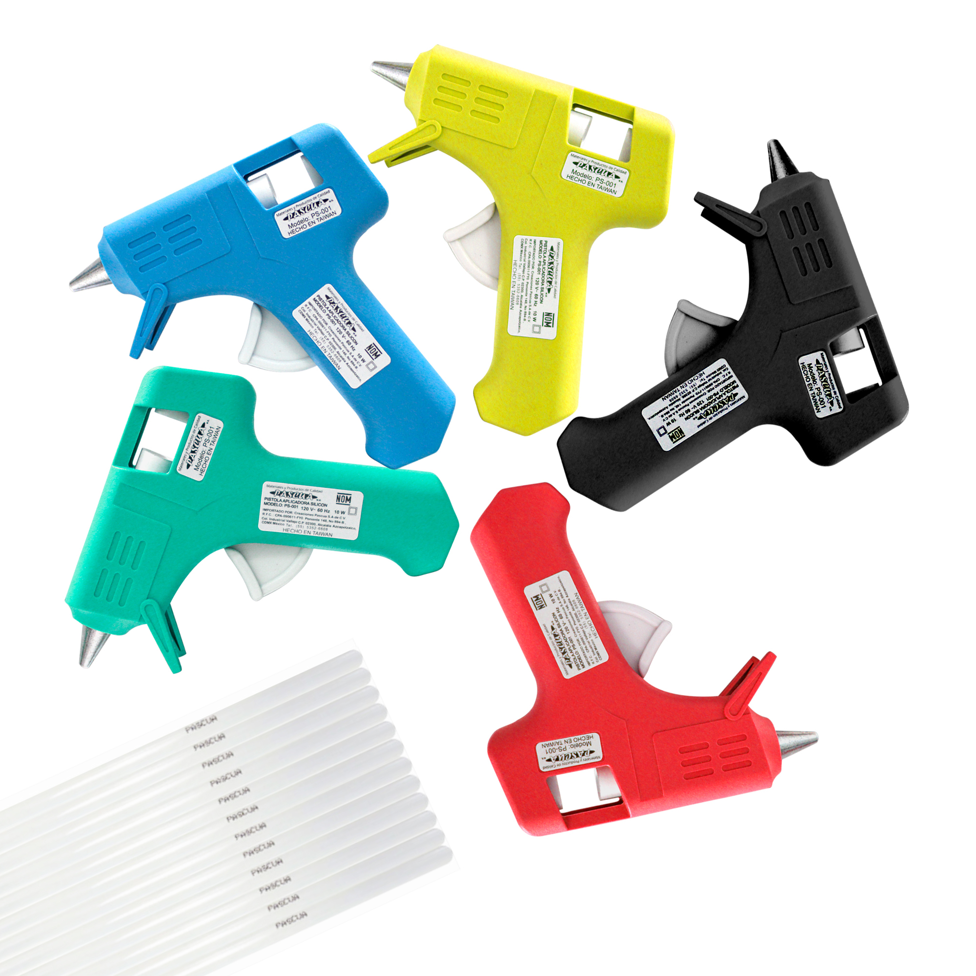 Pistola Silicon 10W viene 12 Barras para Manualidades DIY, Arte, Reparaciones, decoración del Festival para silicon delgada 7mm