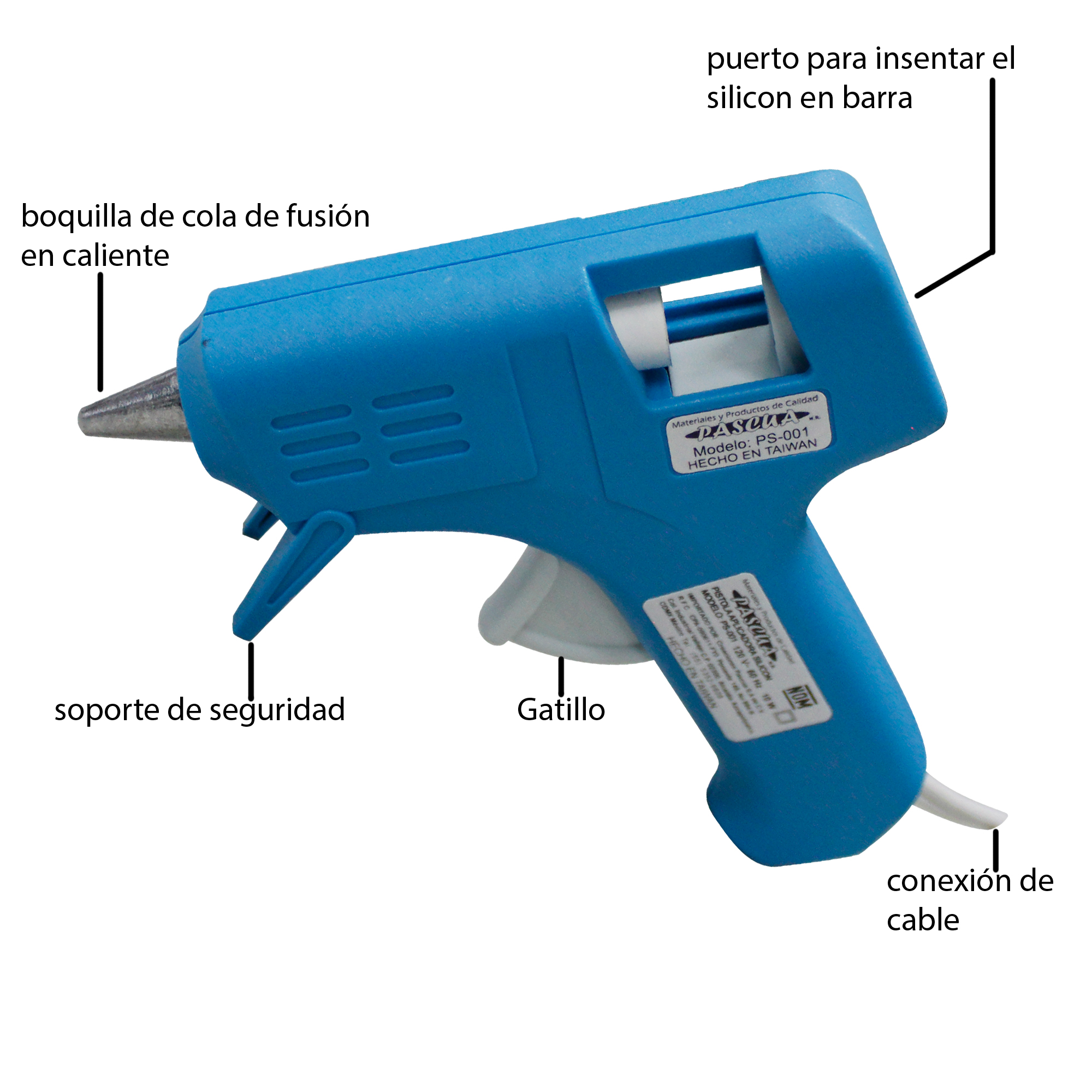 Pistola Silicon 10W viene 12 Barras para Manualidades DIY, Arte, Reparaciones, decoración del Festival para silicon delgada 7mm