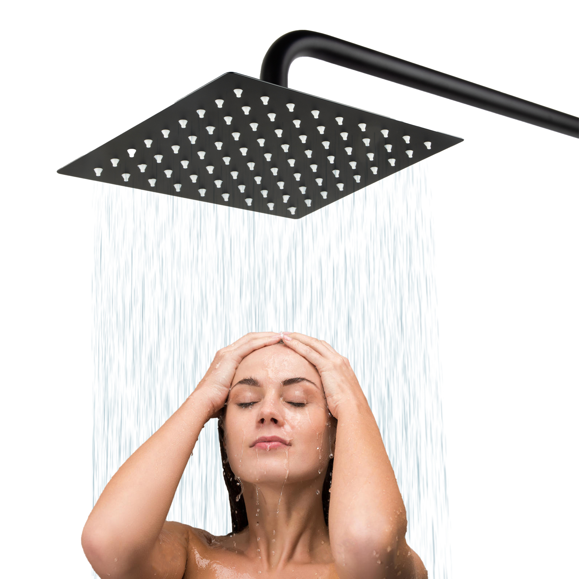 Regadera de 20 cm (8" pulgadas) Color Mate con Tubo de 40 cm de largo