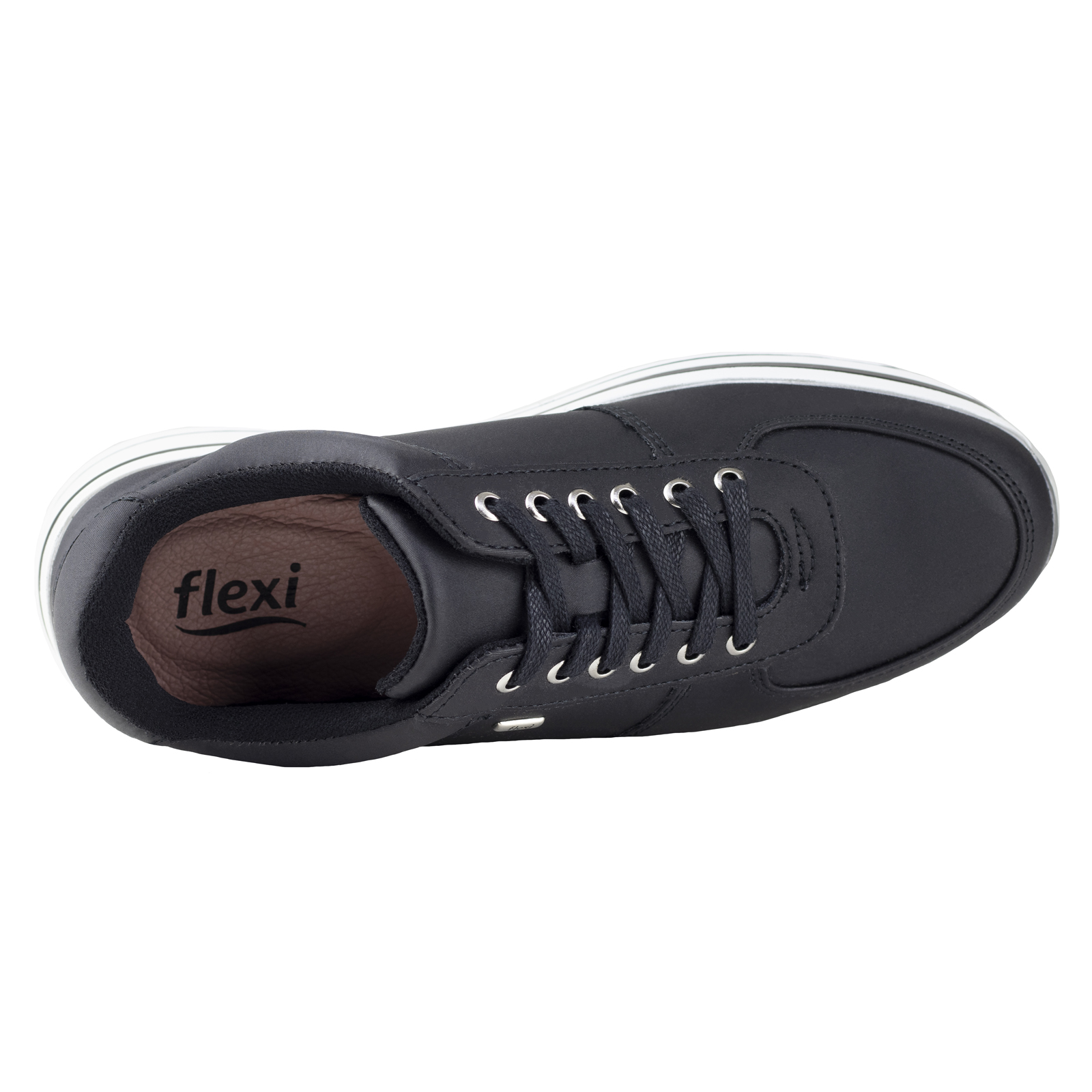 TENIS DE PLATAFORMA FLEXI DE DAMA URBANOS 4.5 CM 101001 NEGRO 