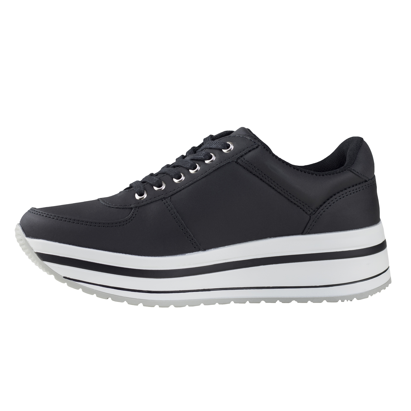 TENIS DE PLATAFORMA FLEXI DE DAMA URBANOS 4.5 CM 101001 NEGRO 