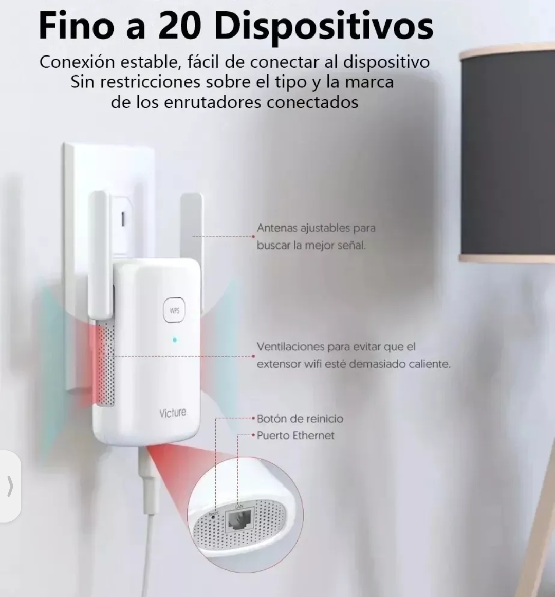 Repetidor Wifi Amplificador Señal Victure 1200mbps Wps