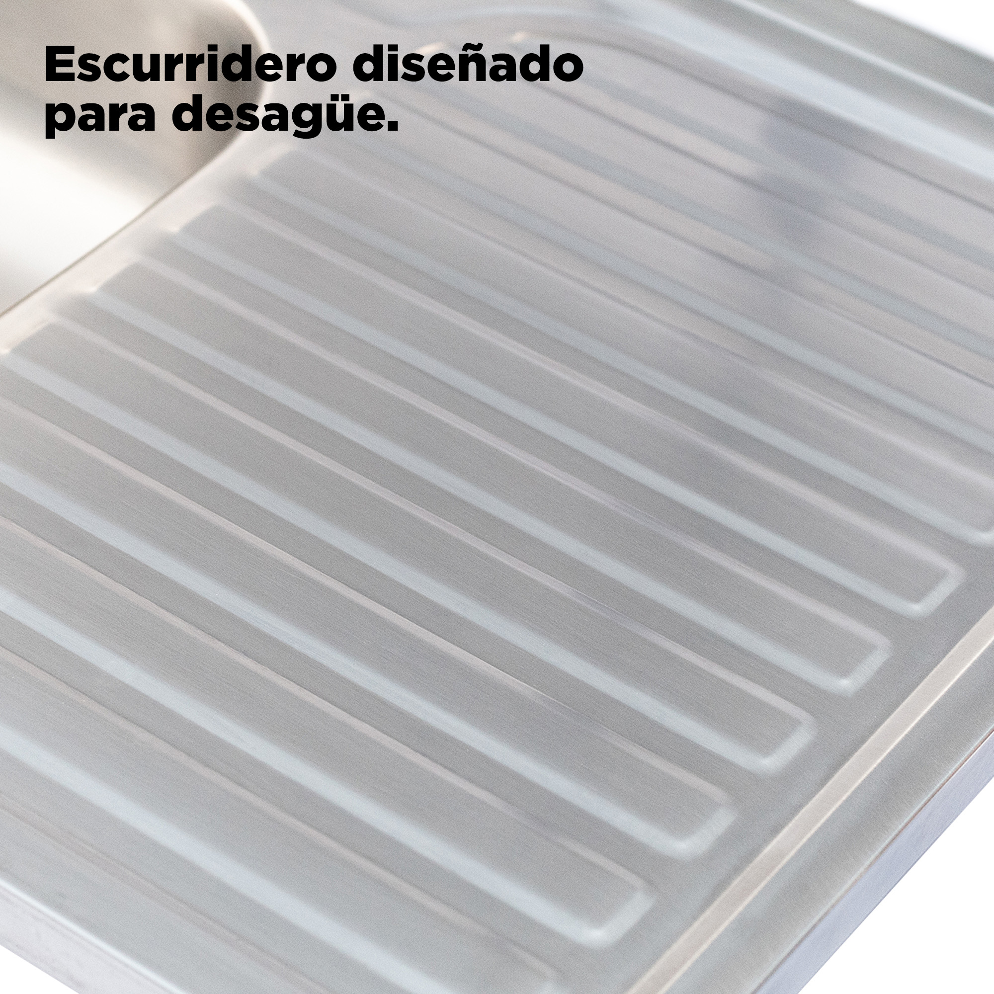 Tarja Sencilla Con Escurridero Derecho Para Sobreponer, 80 x 50cm.