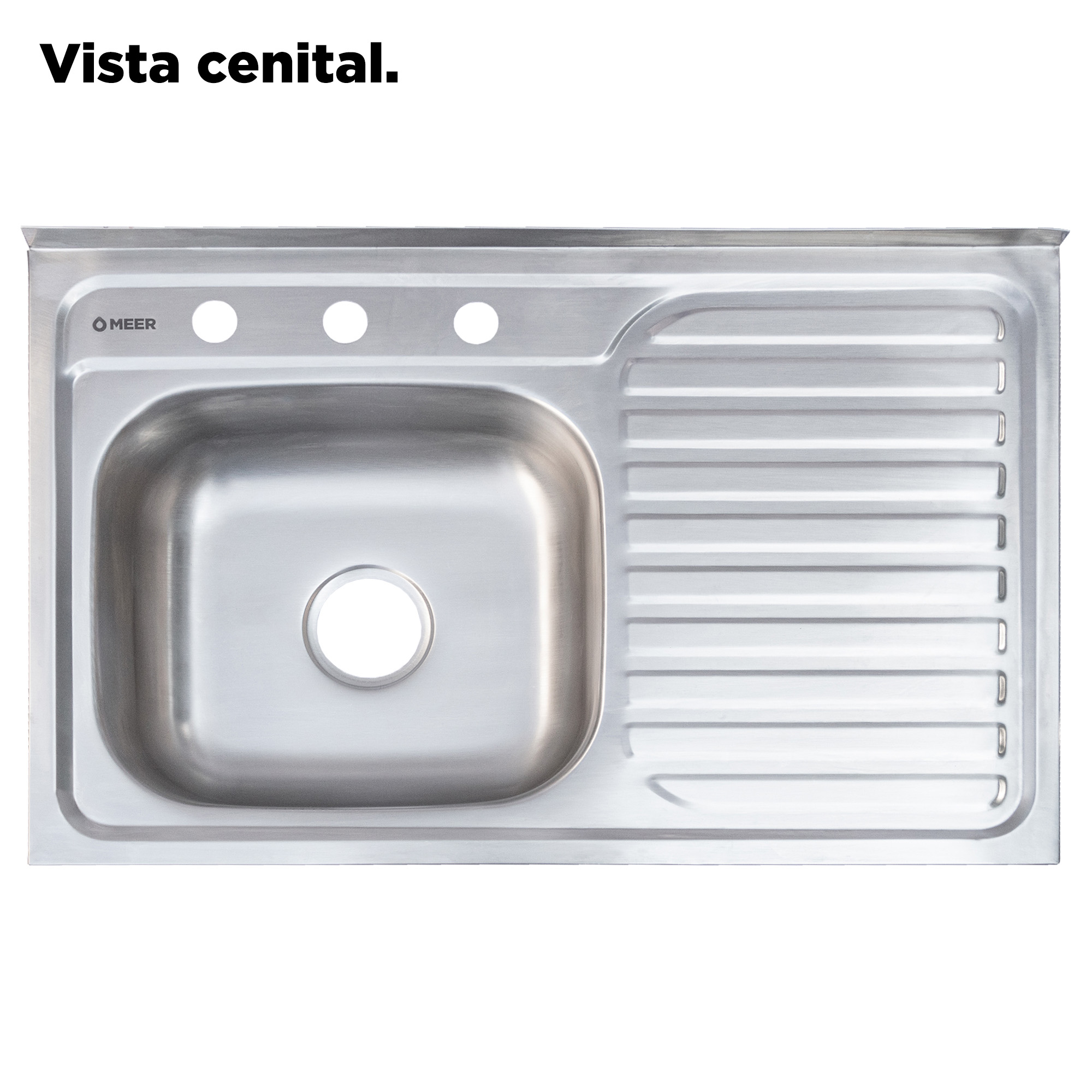 Tarja Sencilla Con Escurridero Derecho Para Sobreponer, 80 x 50cm.