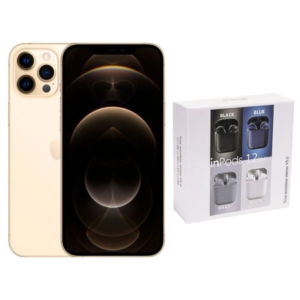 iPhone 12 Pro Max 128GB Dorado Reacondicionado Grado A + Audifonos Genéricos