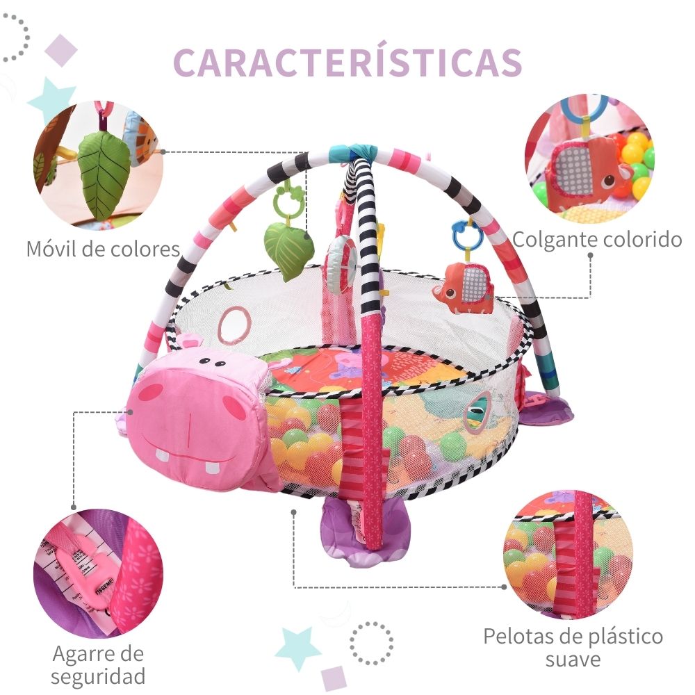 Gimnasio Para Bebe Tapete Movil 3 en 1 Pelotas Ajustable 