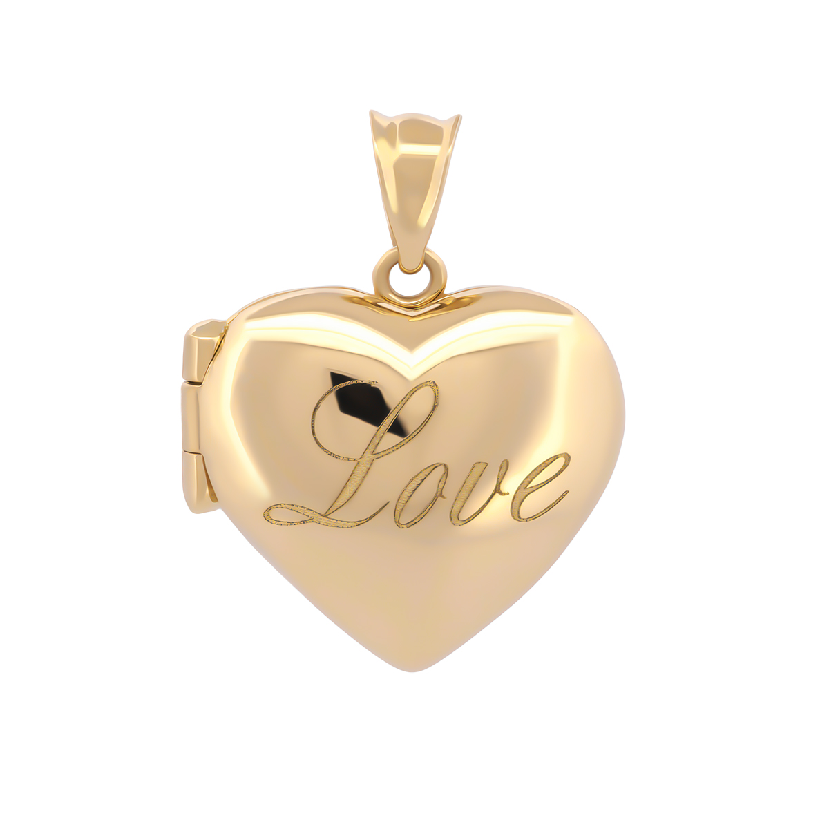 Dije Corazón Relicario Love Oro Sólido 14k