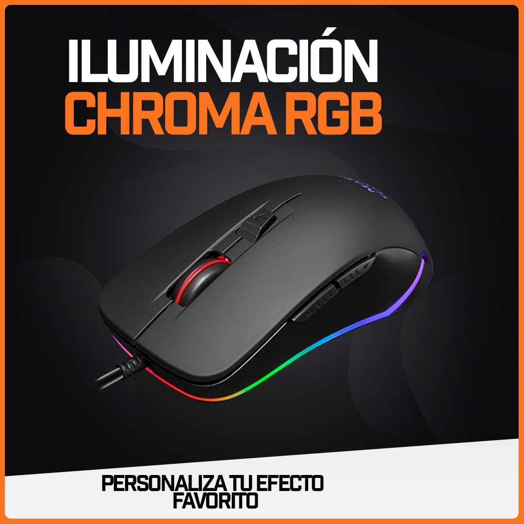 Mouse Gamer Ratón Juegos Usb Periférico Rgb Pc 9800 Dpi MM118 Mars Gaming