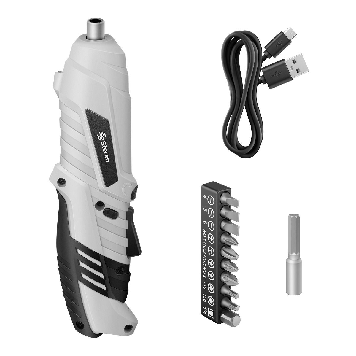 Destornillador Inalambrico Recargable Mango Ajustable Steren