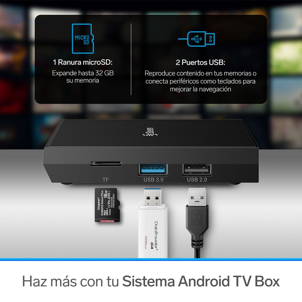 Sistema Android Tv Box Pantalla Smart Control Voz Steren