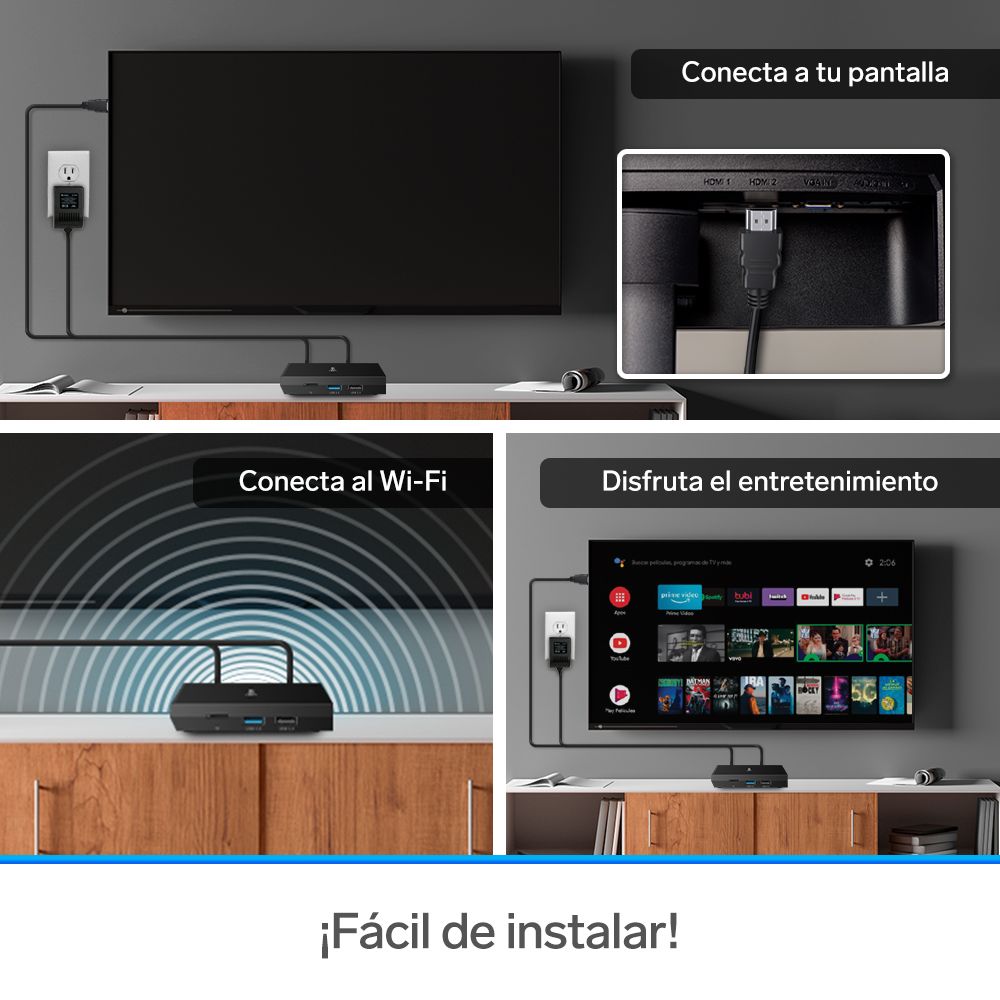 Sistema Android Tv Box Pantalla Smart Control Voz Steren