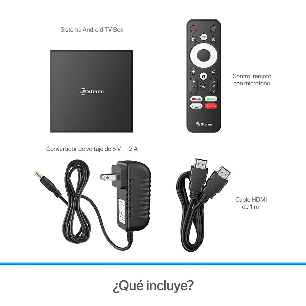 Sistema Android Tv Box Pantalla Smart Control Voz Steren