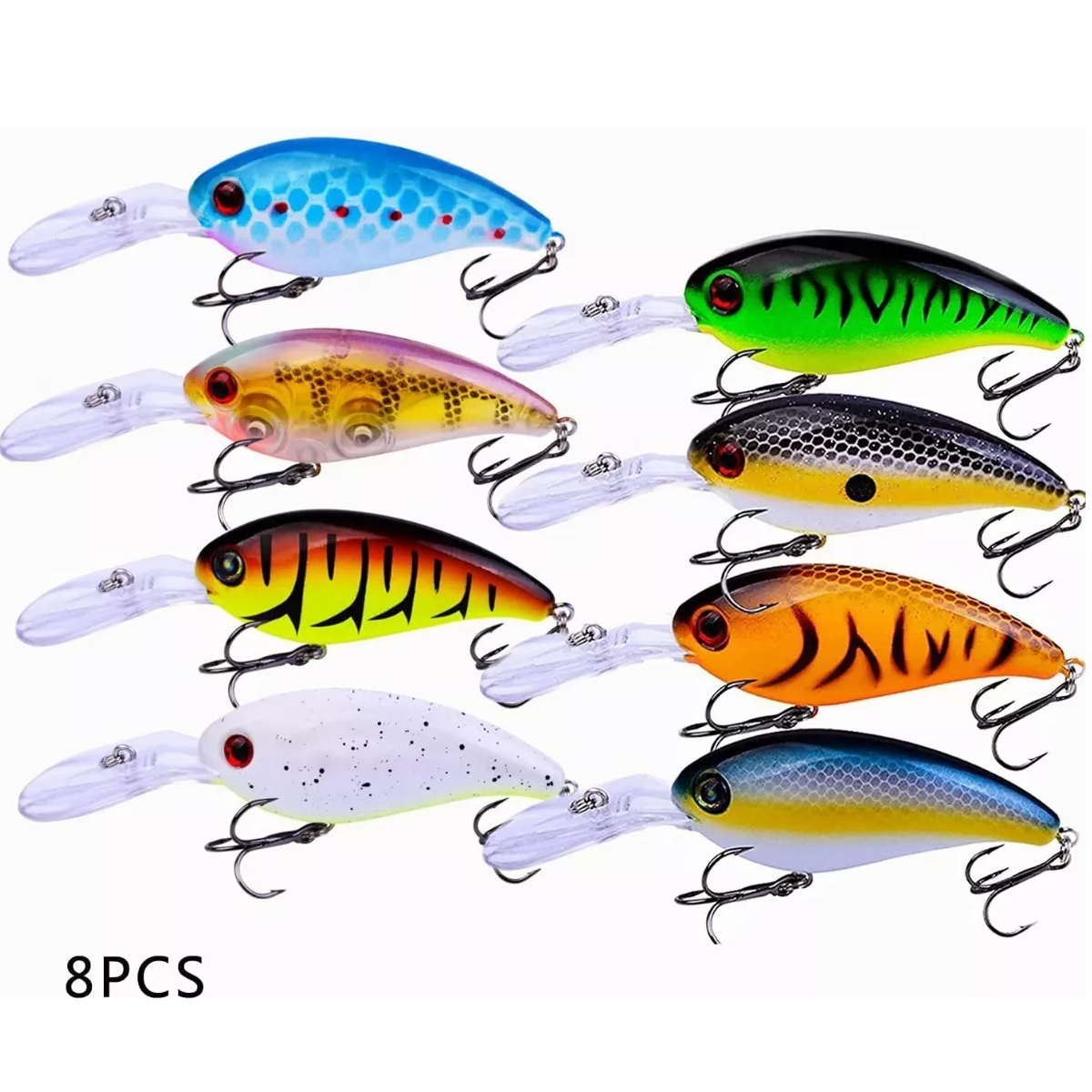 Set 8 Curricanes Pesca Señuelos De Realista Pesca Mar Cebo Duro