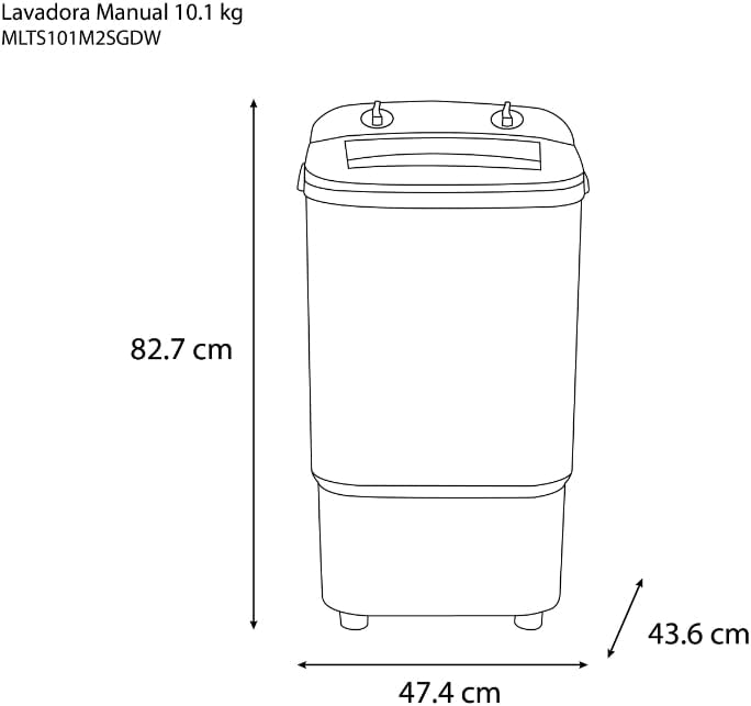 Lavadora Manual 10 kg Midea Semiautomatica