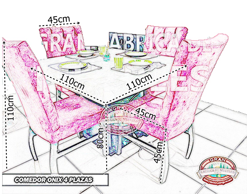 Comedor Cubierta Onix 4 Plazas