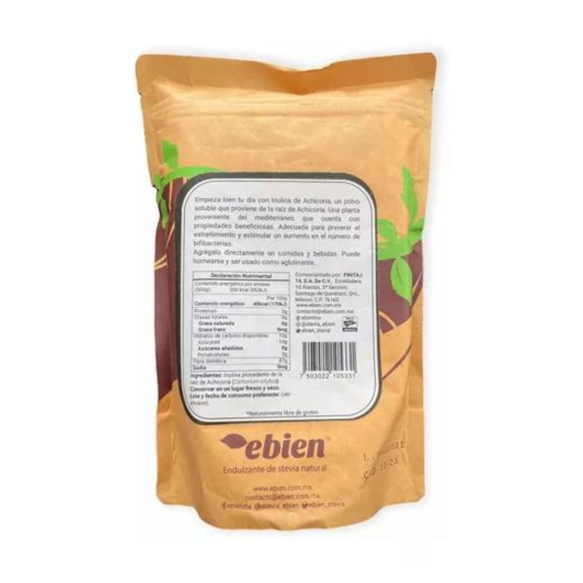 Inulina De Achicoria 2 De 500g Ebien Prebiótico Bifidogénico