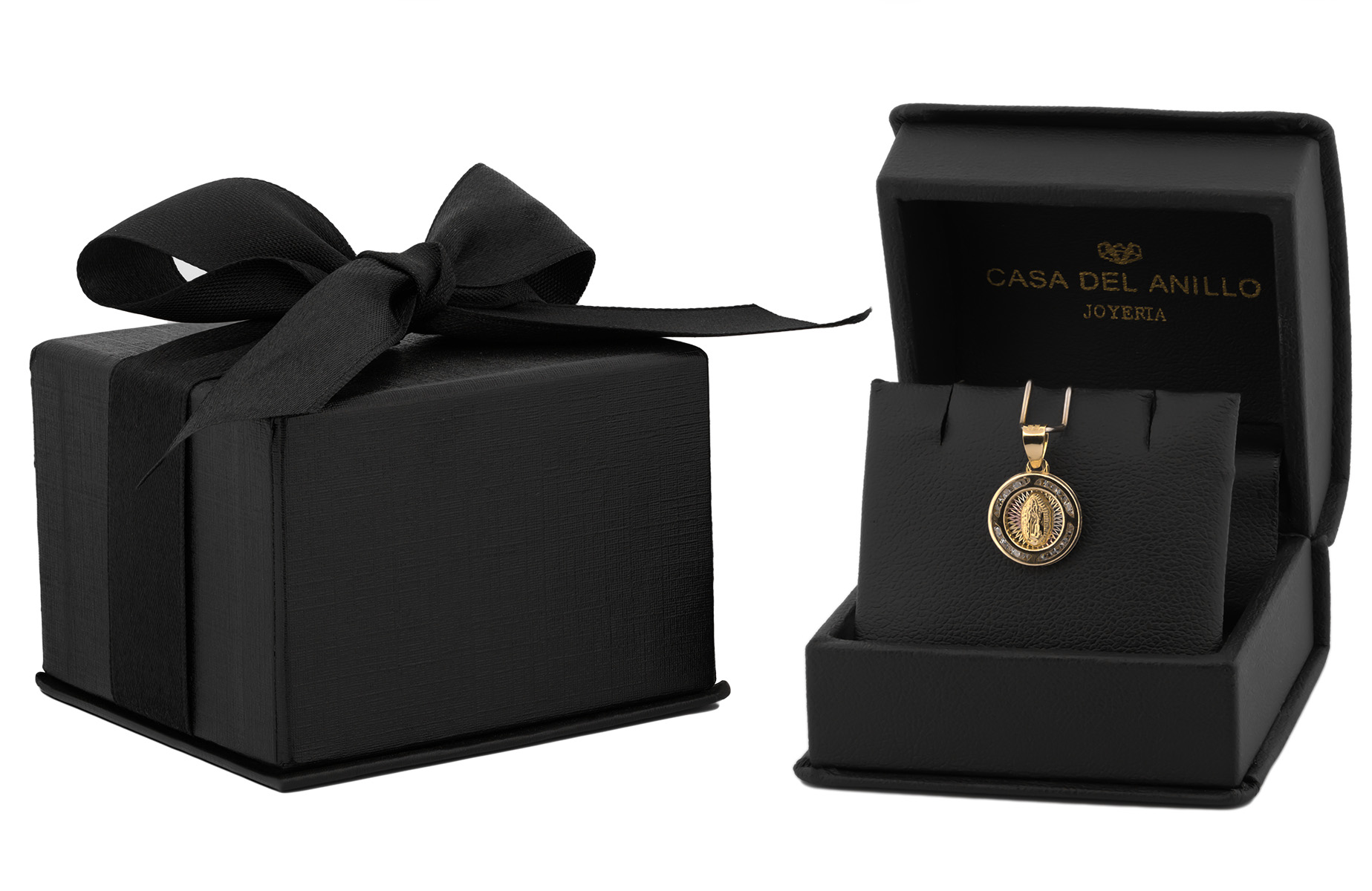 Dije Medalla Virgen De Guadalupe 1 Cm 2 Oros Sólido 14k 