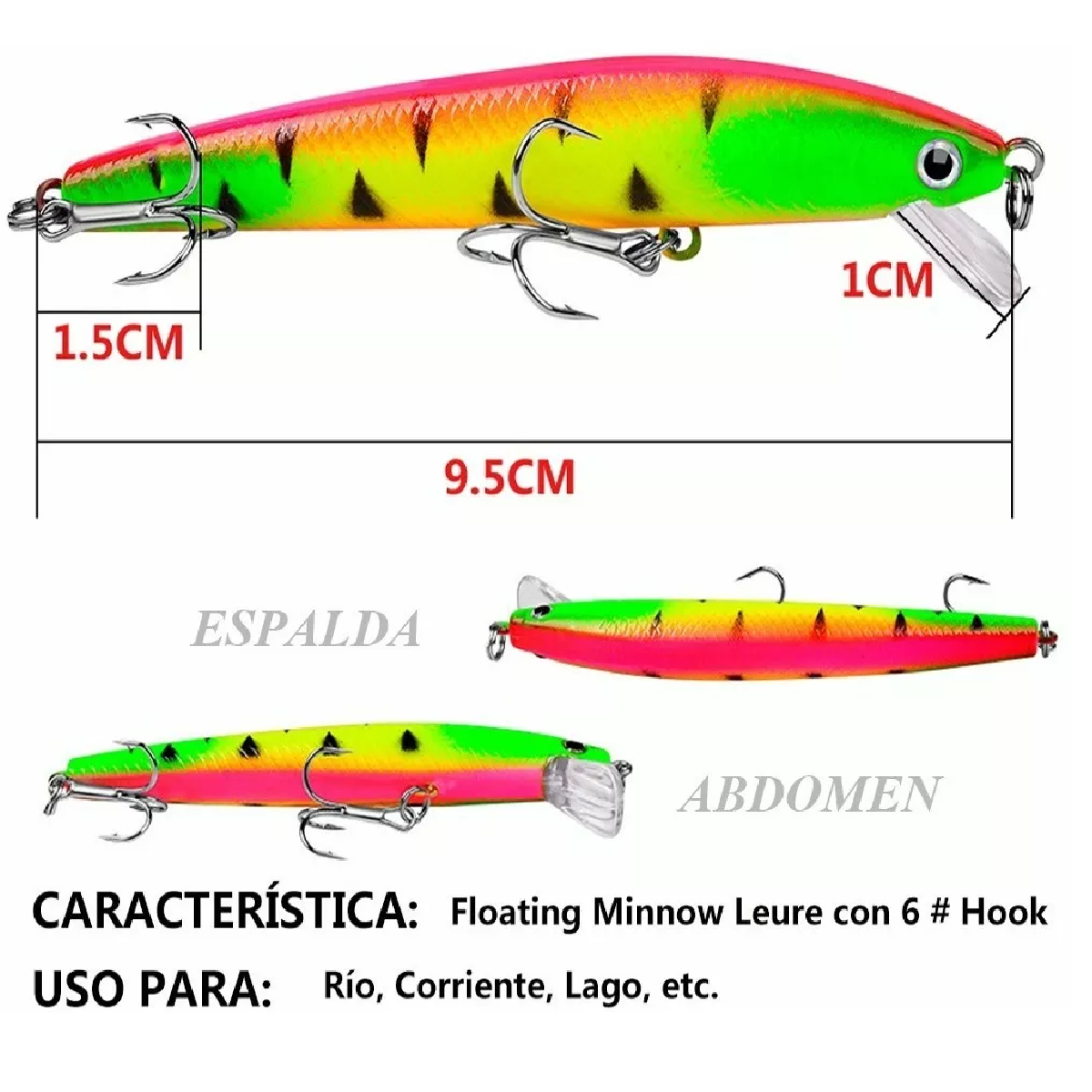 Kit 12 Piezas Señuelos Para Pesca De Río Currican Camarones