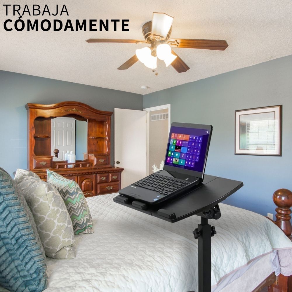 Mesa Para Laptop Plegable De Altura Ajustable Con Llantas