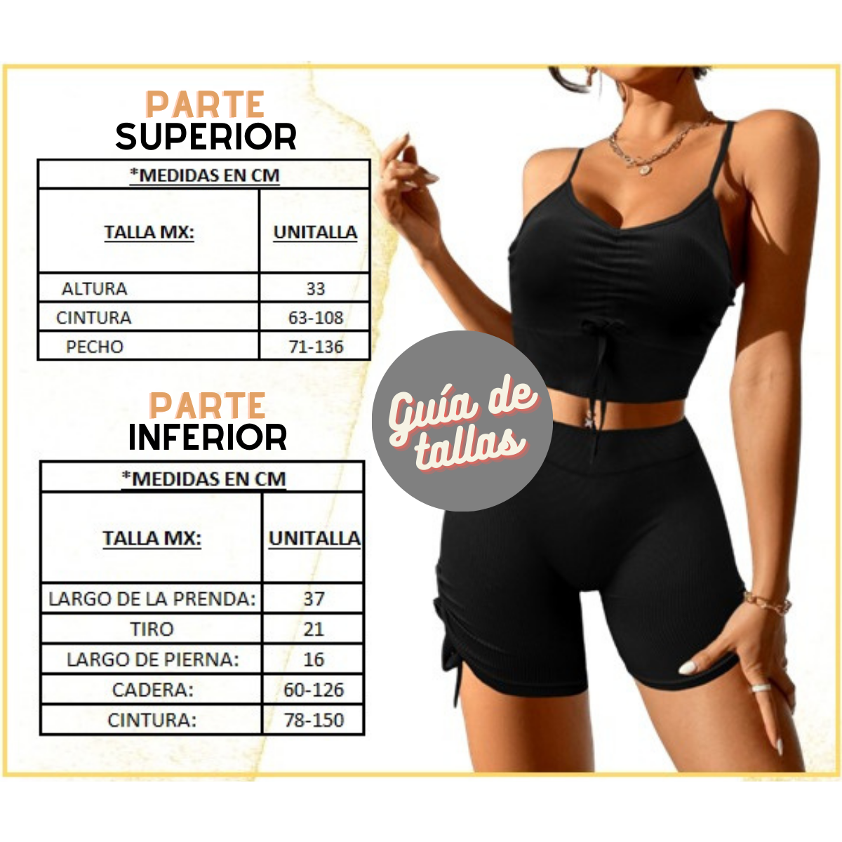 Conjunto de Dama Set 2 Piezas Top Y Short con Jaretas tejido Canalé Conj-040