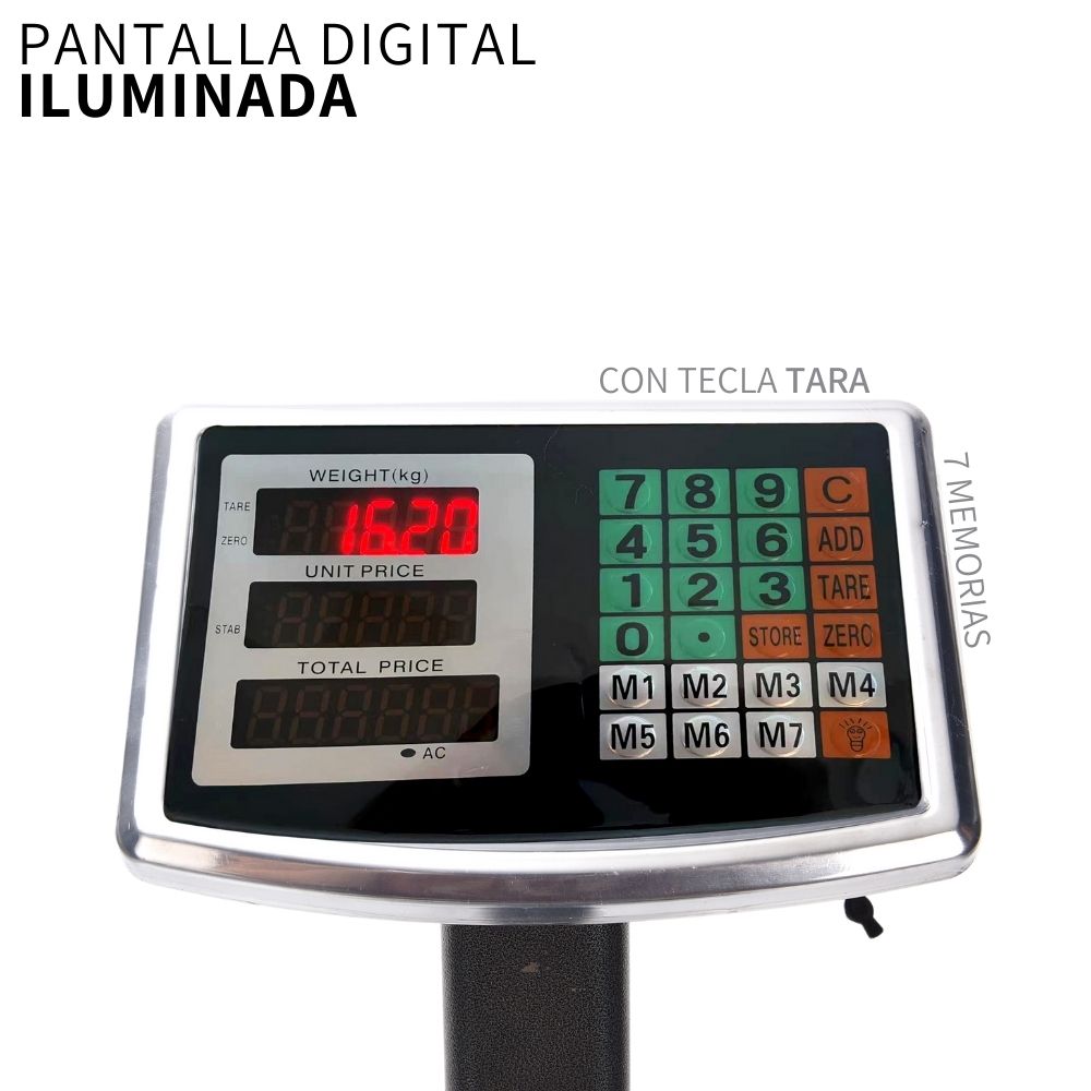 Bascula Comercial Digital 100 Kg Industrial Con Mastil