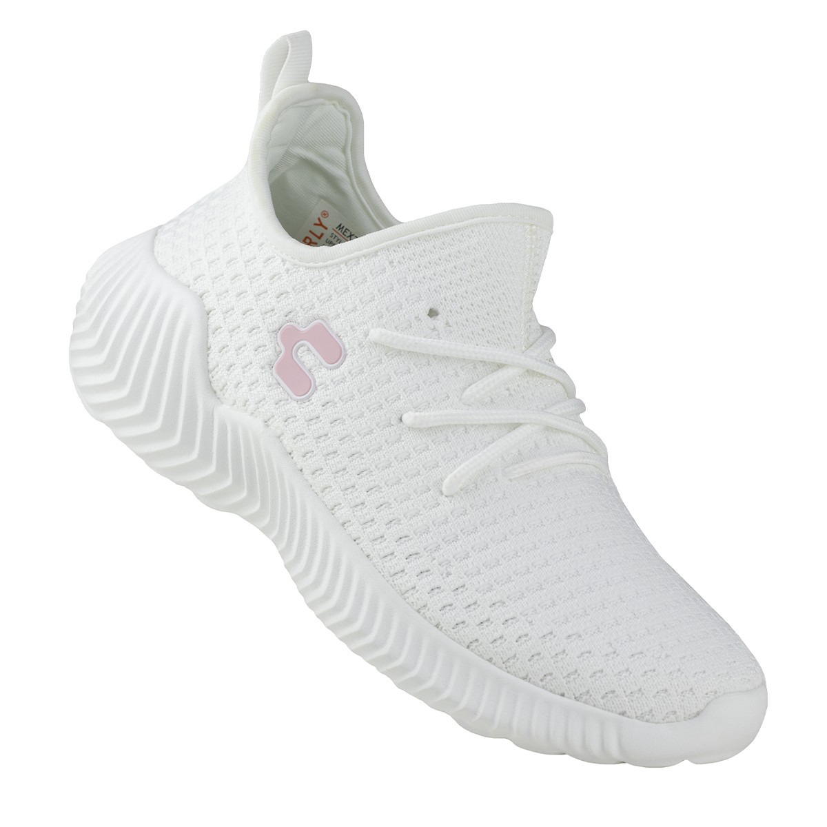 Tenis Running Para Mujer Charly 1049923 Blanco Rosa Sports