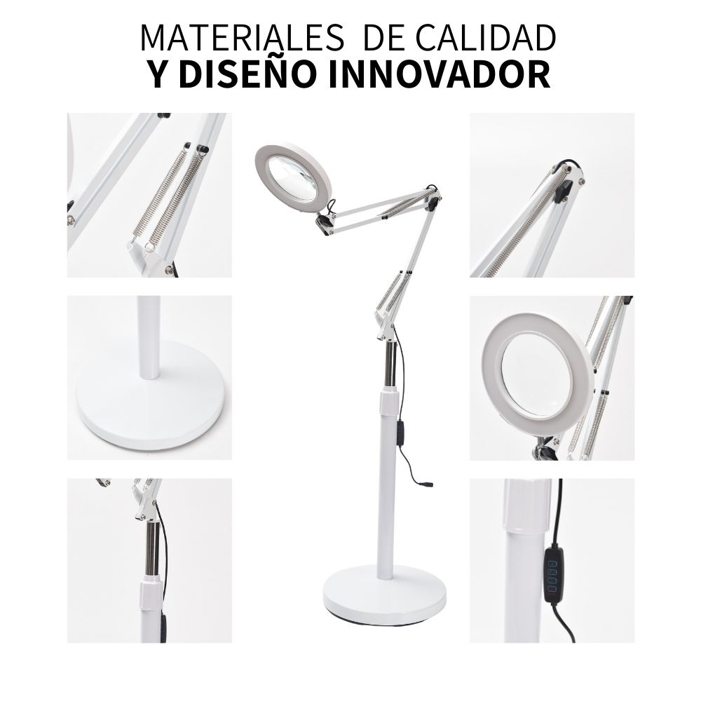 Lampara Lupa Spa Brazo Flexible Pestañas Maquillaje Luz Fría