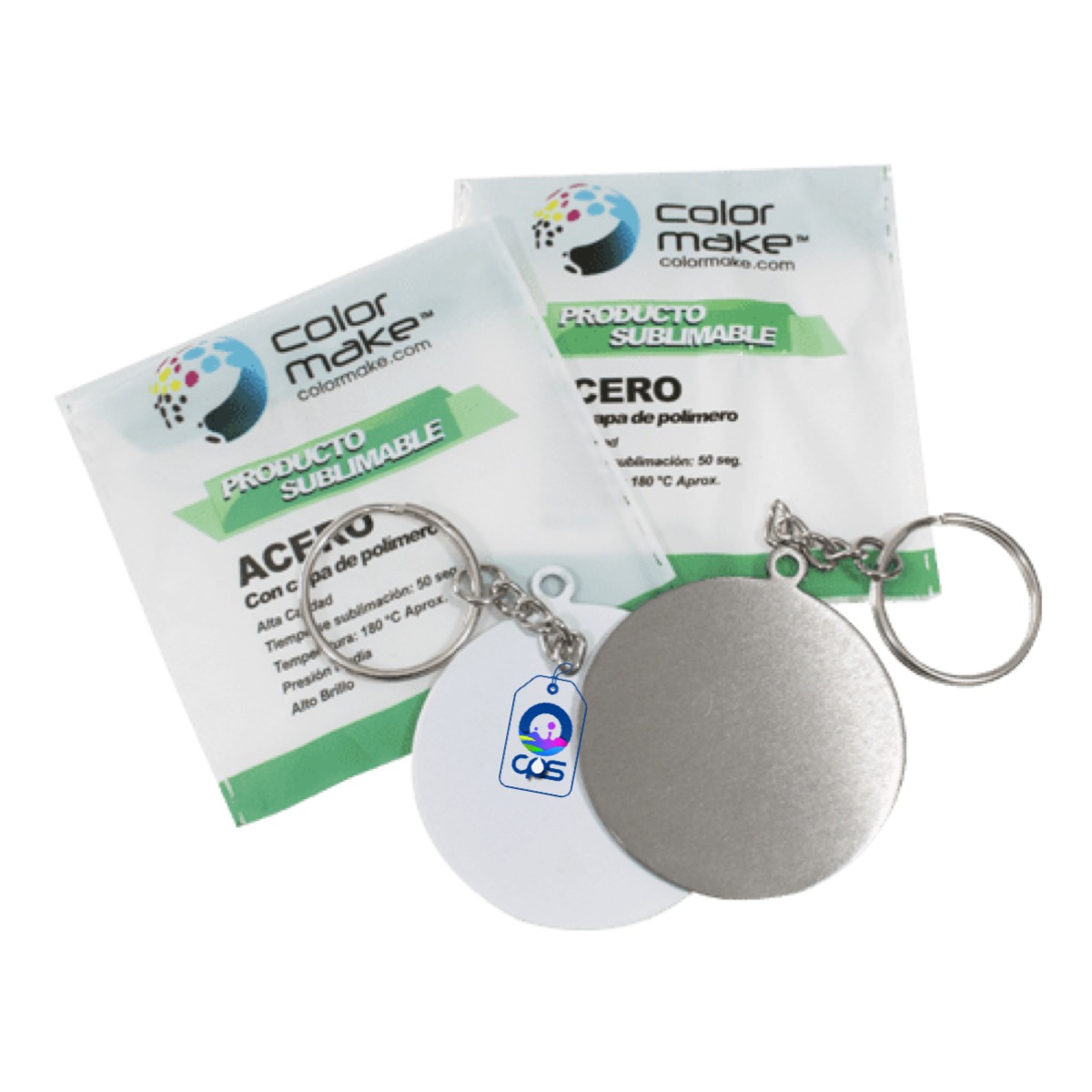  Llaveros doble cara de acero para sublimar (10 piezas)..