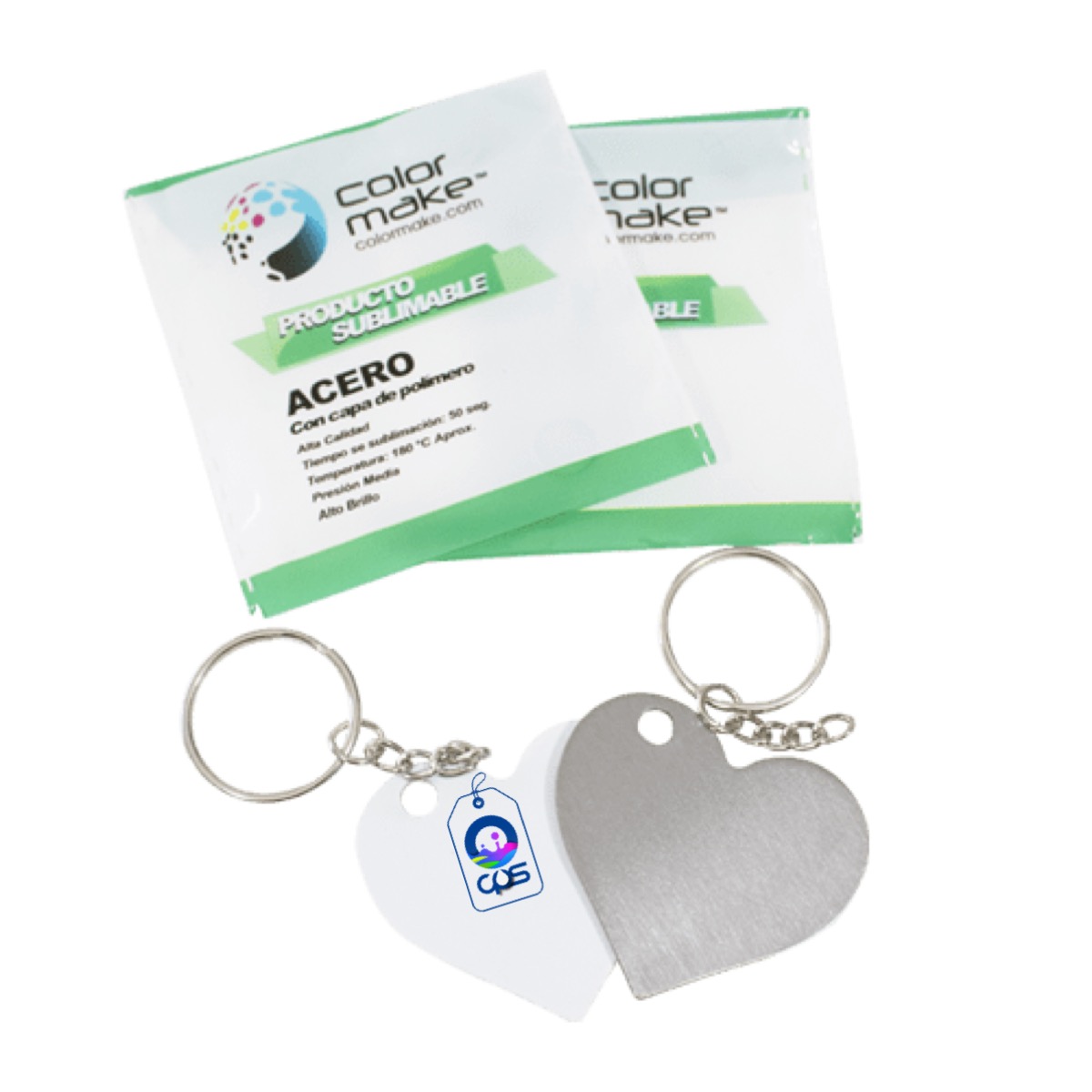  Llaveros doble cara de acero para sublimar (10 piezas)..