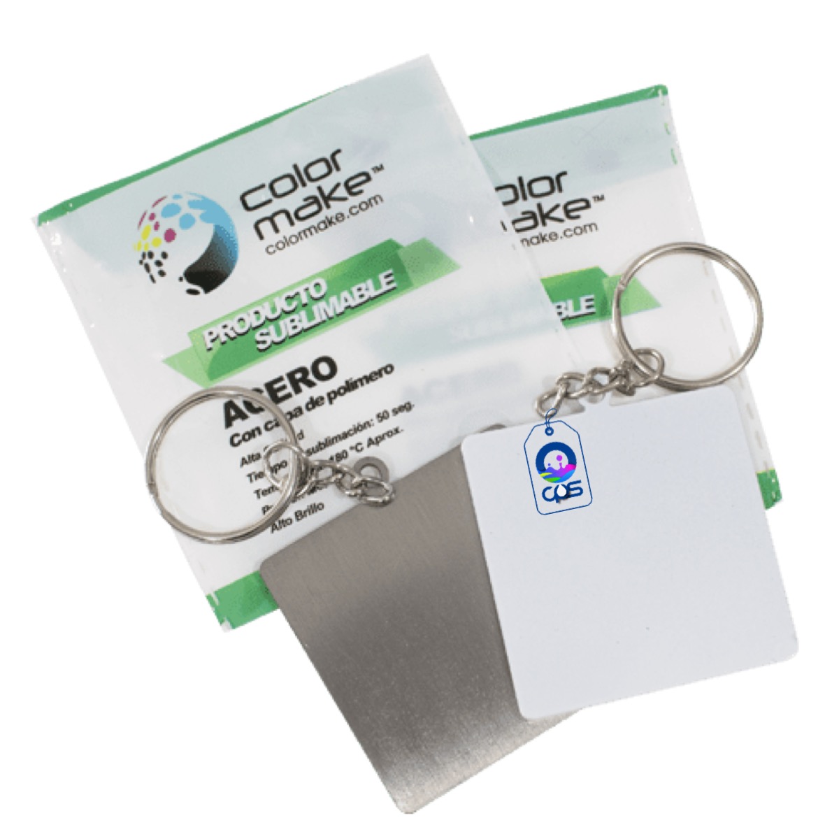  Llaveros doble cara de acero para sublimar (10 piezas)..