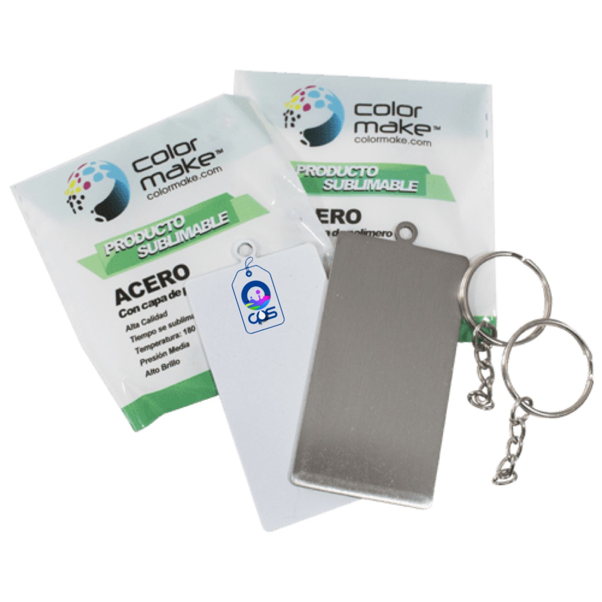  Llaveros doble cara de acero para sublimar (10 piezas)..