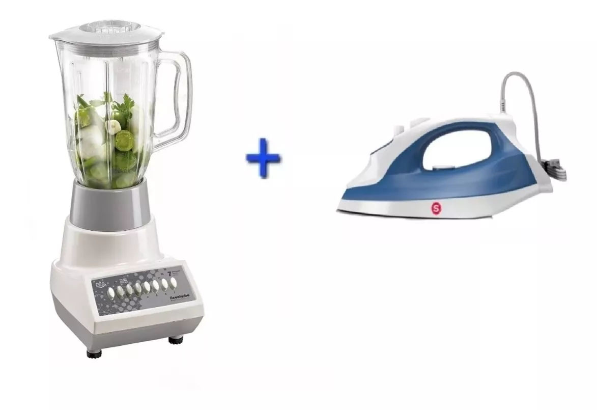 Paquete Licuadora Man 1.5l+plancha De Vapor Steam Choice