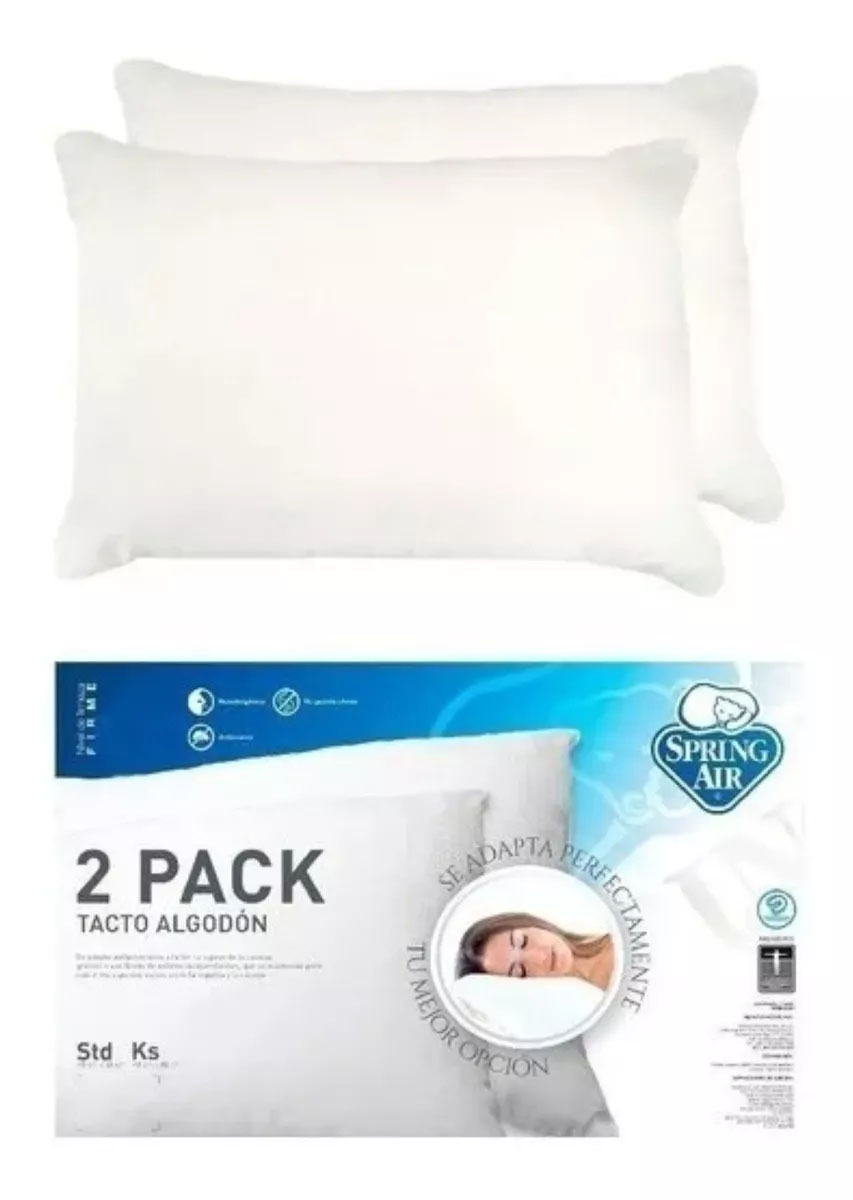 Paquete De 2 Almohadas Spring Air Antiacaros A Super Precio