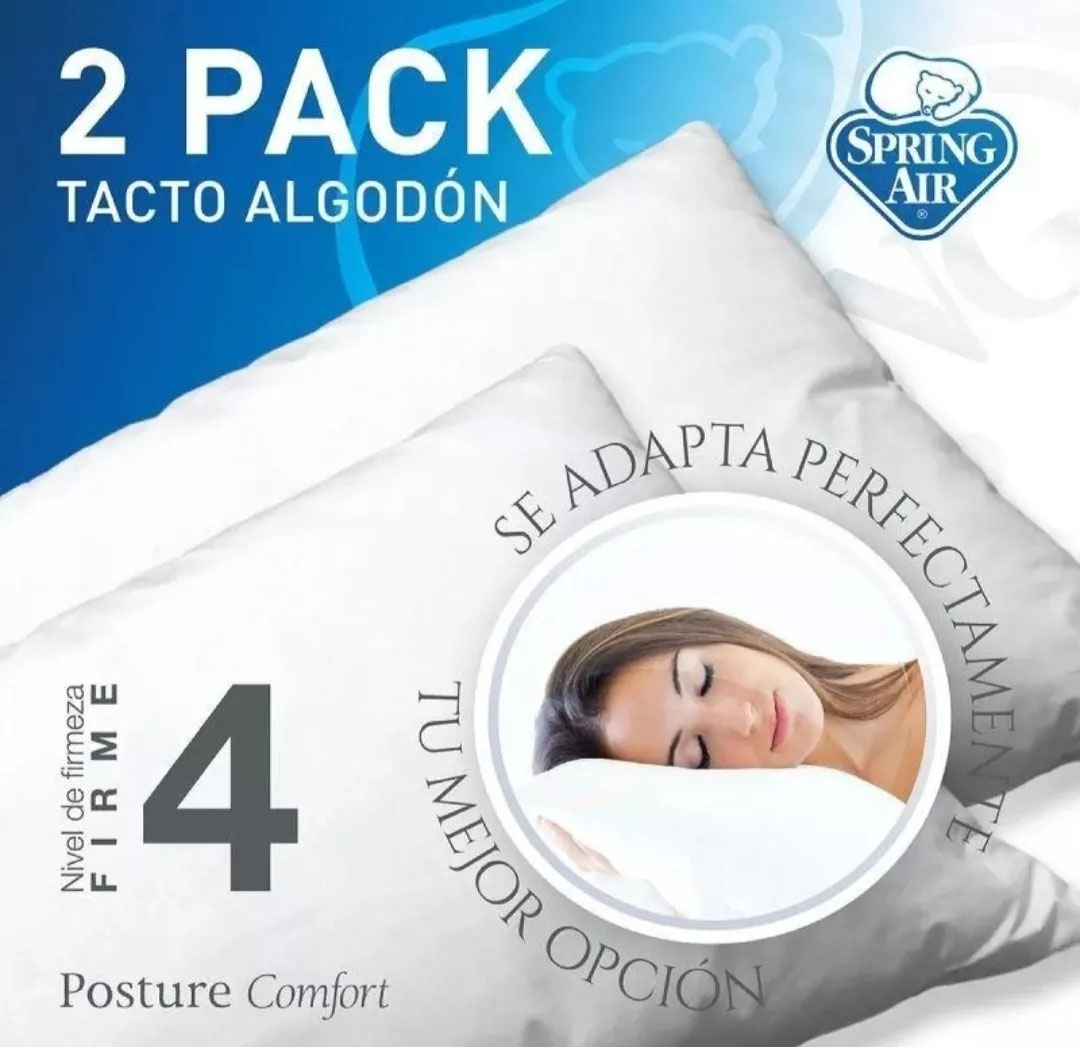 Paquete De 2 Almohadas Spring Air Antiacaros A Super Precio